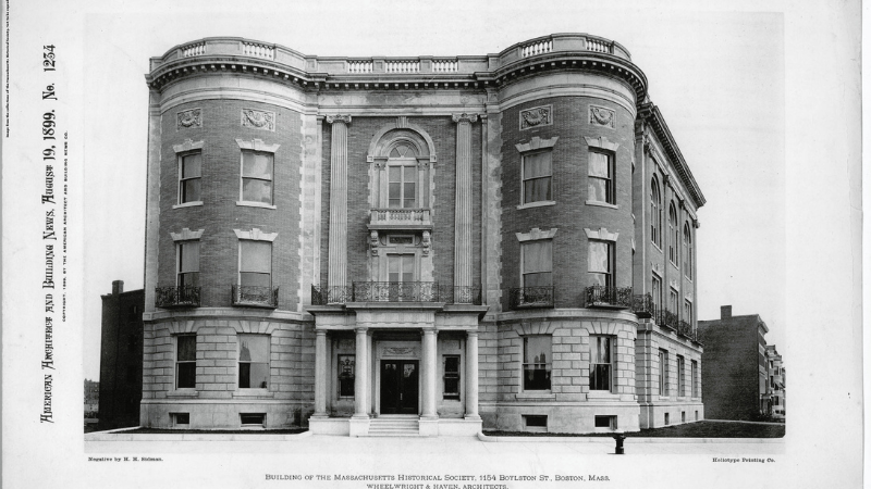 exterior of Massachusetts Historical Society from 1899