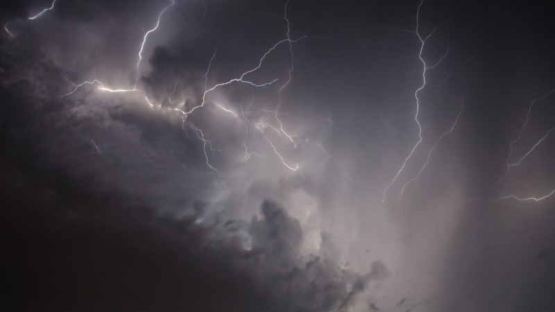 photo of lightning in clouds